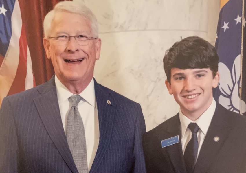 Neshoba County Teenage Republican Chairman Ty Martin, right, is pictured with U.S. Sen. Roger Wicker at the U.S. Capitol. Martin recently served as a page for the U.S. Senate for nearly six months. While there, he took online classes.